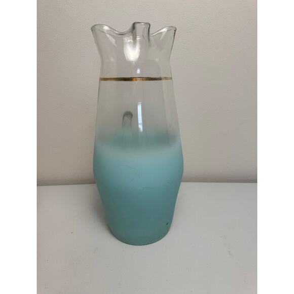 VTG Blendo Mid-Century Frosted Gold Trim 5 Glass and Pitcher Set West Virginia - Picture 6 of 16